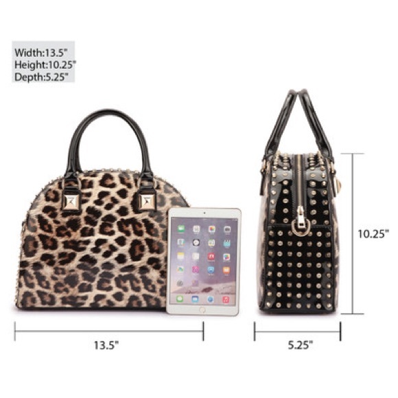 Dasein Patent Leather Rhinestone Fashion Handbag - Picture 3 of 6